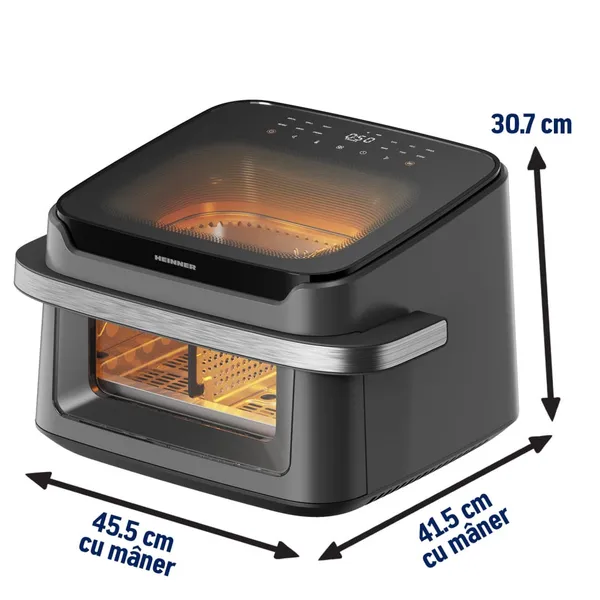 Friteuză Dublă cu Aer Cald HEINNER AirBake Revolution 10L 2200W Gri - imagine 12