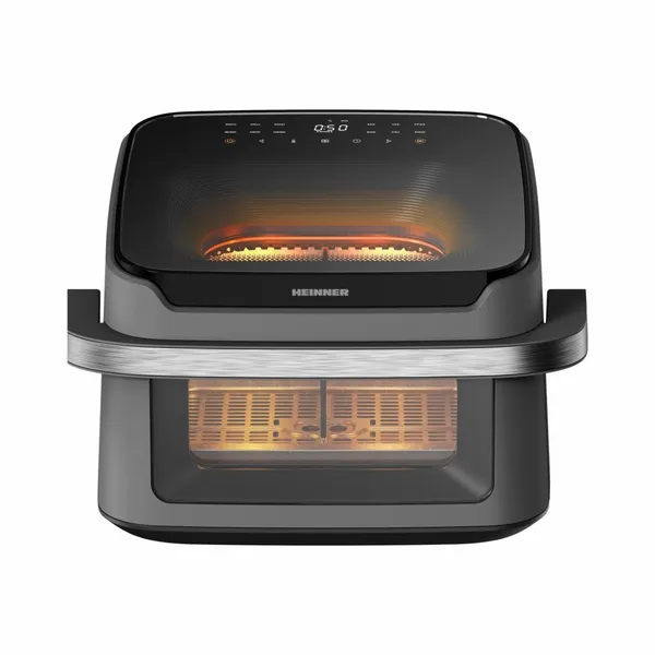 Friteuză Dublă cu Aer Cald HEINNER AirBake Revolution 10L 2200W Gri - imagine 2