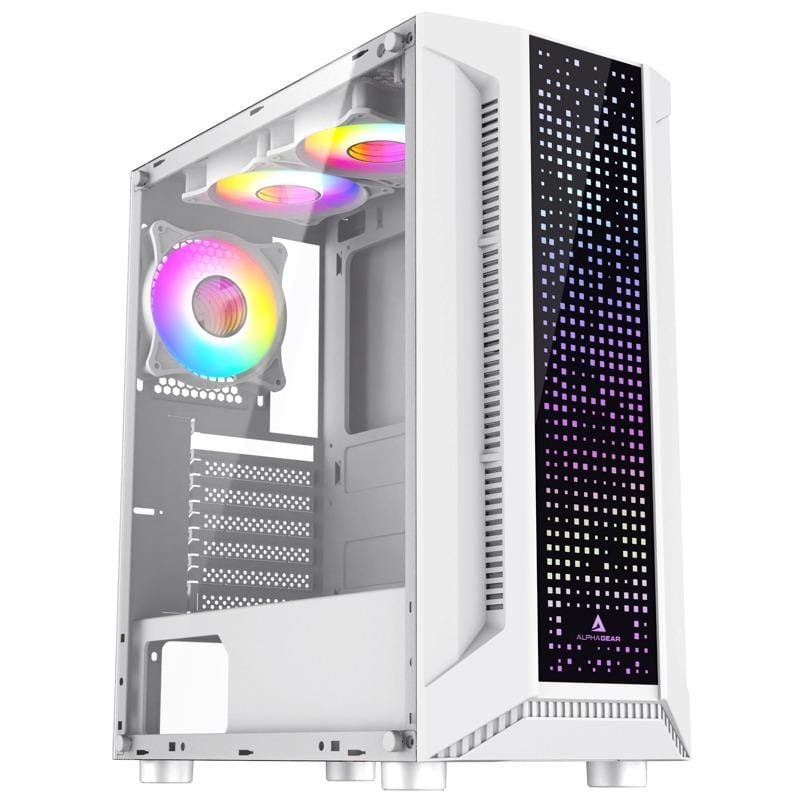 Carcasă PC ALPHAGEAR Trickster RGB Mid Tower Alb