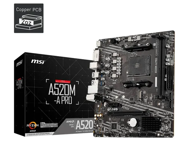 Placă de bază MSI A520M-A PRO Socket AM4 micro-ATX - imagine 3