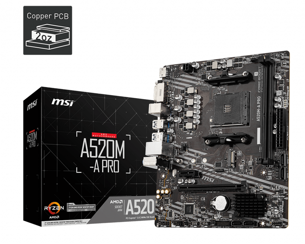 Placă de bază MSI A520M-A PRO Socket AM4 - imagine 3