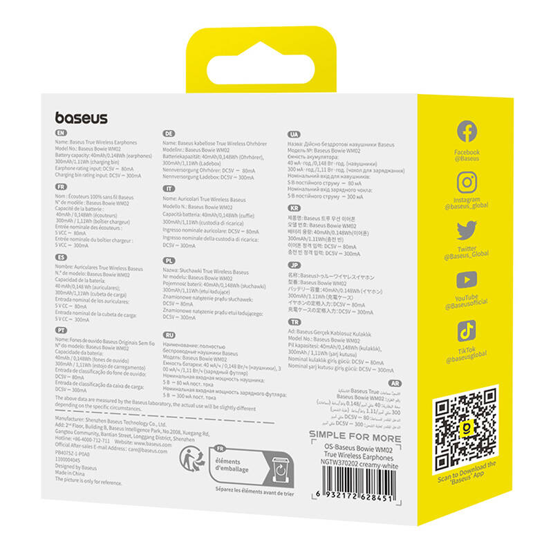 Căști Wireless BASEUS Bowie WM02 TWS Alb - imagine 9