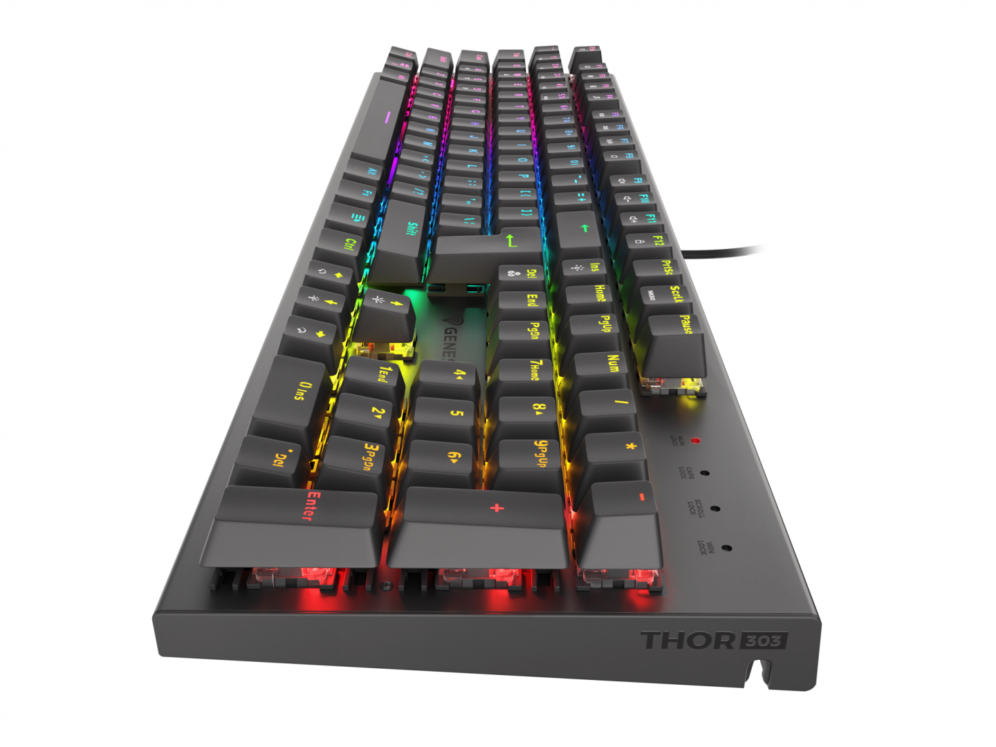 Tastatură Gaming Mecanică GENESIS Thor 303 RGB Switch Red Negru - imagine 3