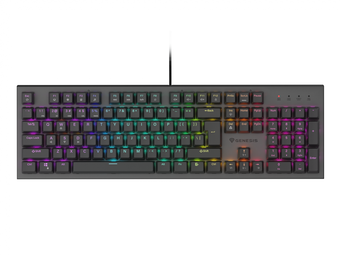 Tastatură Gaming Mecanică GENESIS Thor 303 RGB Switch Red Negru - imagine 9
