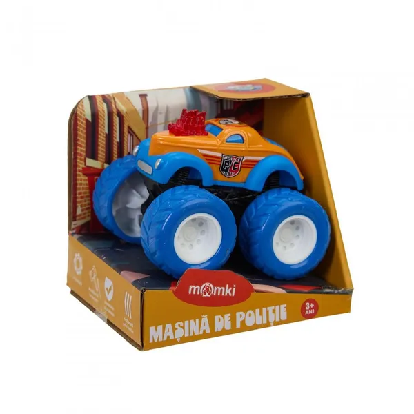 Mașinuță Poliție MOMKI 8.5 cm Portocalie - imagine 3