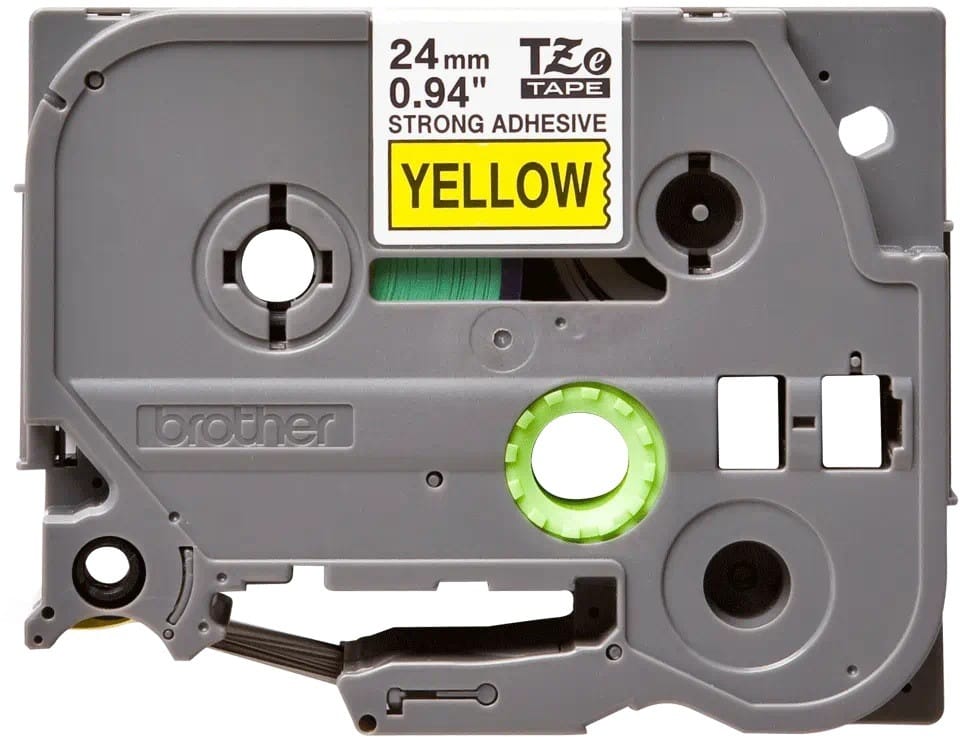 Banda Laminată BROTHER TZES651 24mm Black on Yellow