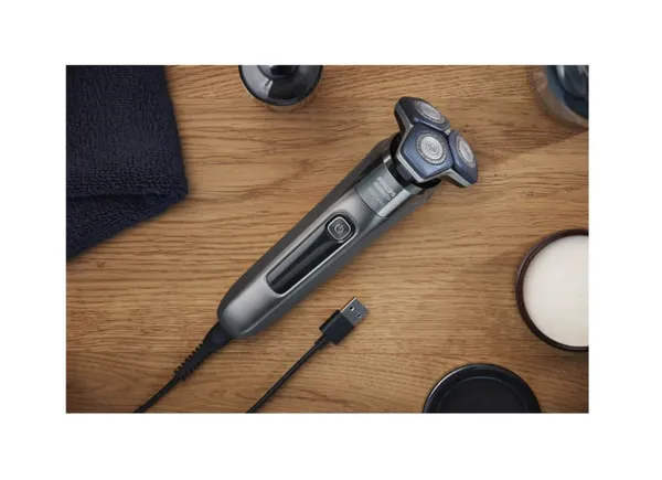 Aparat de Barbierit PHILIPS Seria 5000 S5887/10 SkinIQ Wireless Gri - imagine 3
