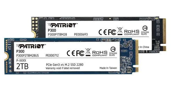 SSD PATRIOT P300 1TB NVMe M.2 PCIe Gen3 - imagine 2