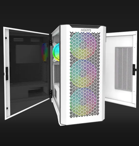 Carcasă PC AQIRYS AQUILLA Mid Tower ARGB Alb Tempered Glass - imagine 5