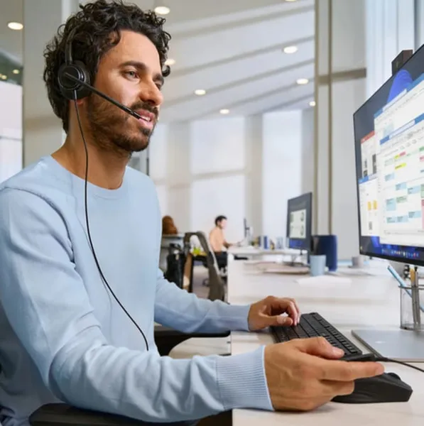 Casti HP Mission 425 USB Noise-Canceling Negru - imagine 4