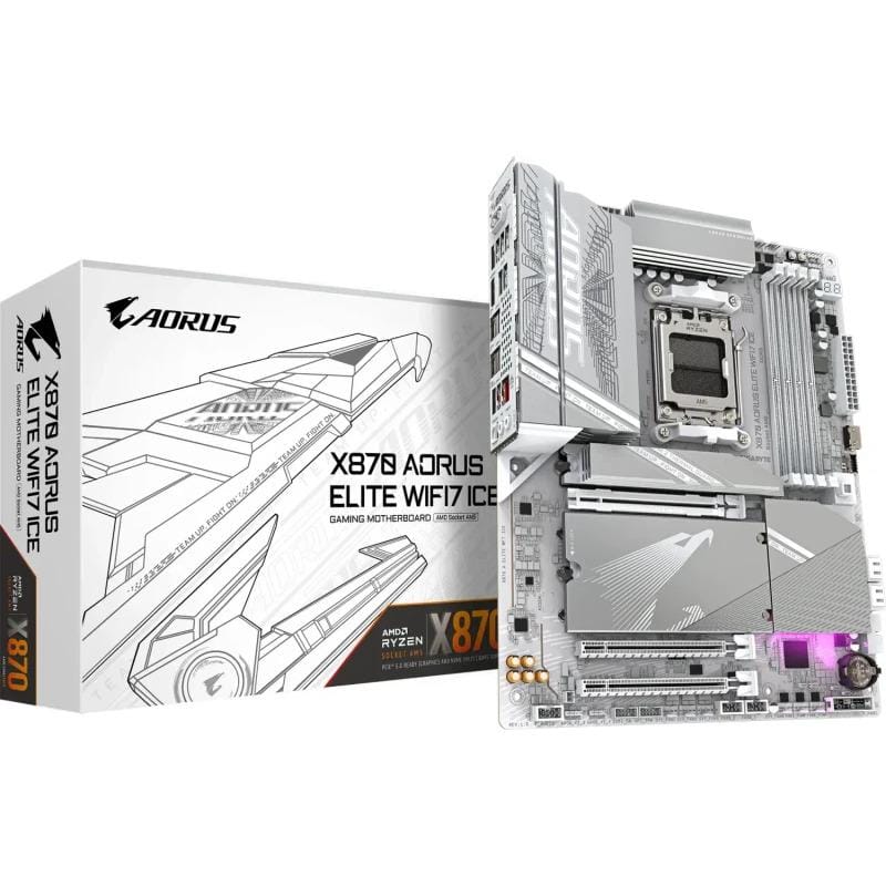 Placă de Bază GIGABYTE X870 AORUS ELITE WIFI7 ICE AM5 Alb