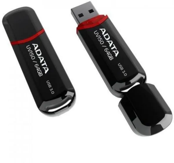 Memorie USB ADATA UV150 64GB USB 3.0 Negru AUV150-64G-RBK - imagine 2