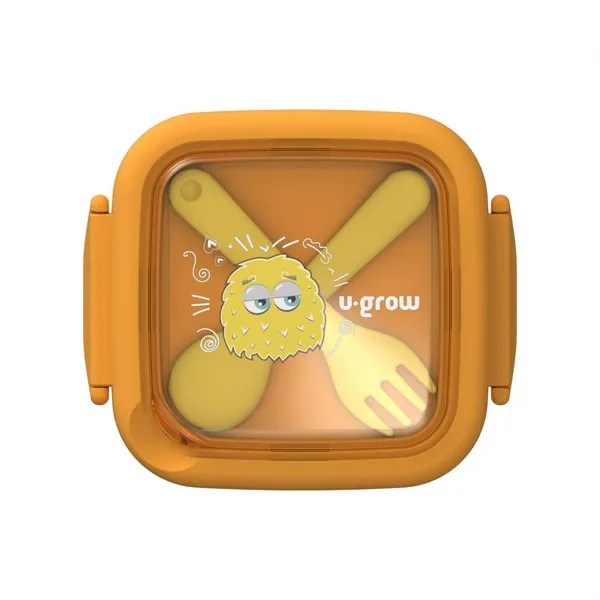 Caserolă U-GROW 2in1 cu Linguriță și Furculiță Galbenă - imagine 2