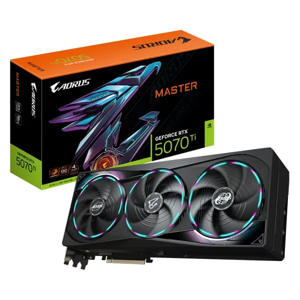 Placa Video GIGABYTE RTX 5070 Ti AORUS MASTER 16GB GDDR7 PCIe 5.0
