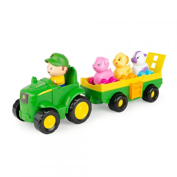 Tractoraș cu remorcă TOMY JOHN DEERE cu animale și sunete T47276