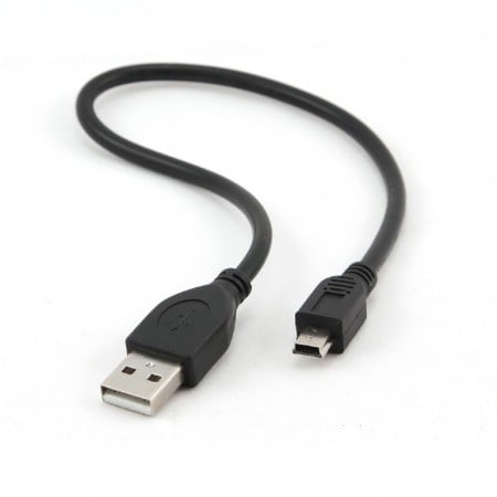 Cablu Date GEMBIRD USB 2.0 la Mini-USB 30cm Negru CCP-USB2-AM5P-1