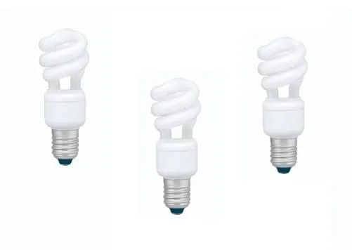 Set 3 becuri fluorescent PANASONIC EFD8E65HD3E-3 8W E27 Alb Rece Spirala