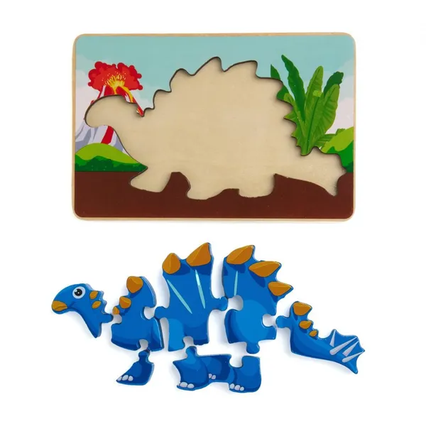Puzzle din Lemn MOMKI Tuojiangosaurus 8 Piese - imagine 3