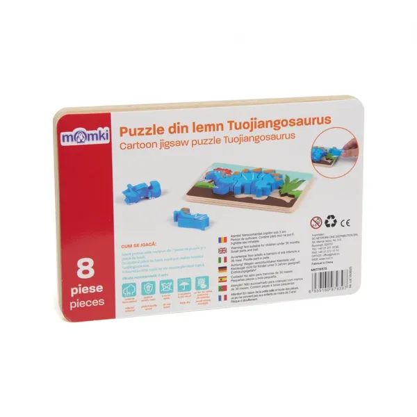 Puzzle din Lemn MOMKI Tuojiangosaurus 8 Piese - imagine 2