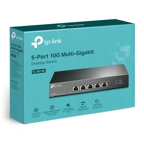 Switch TP-LINK TL-SX105 5 Porturi 10G Desktop Metal - imagine 9