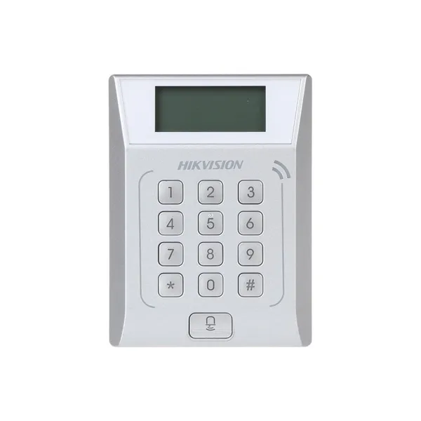 Cititor Standalone HIKVISION DS-K1T802E cu Tastatură și Card Proximitate Argintiu