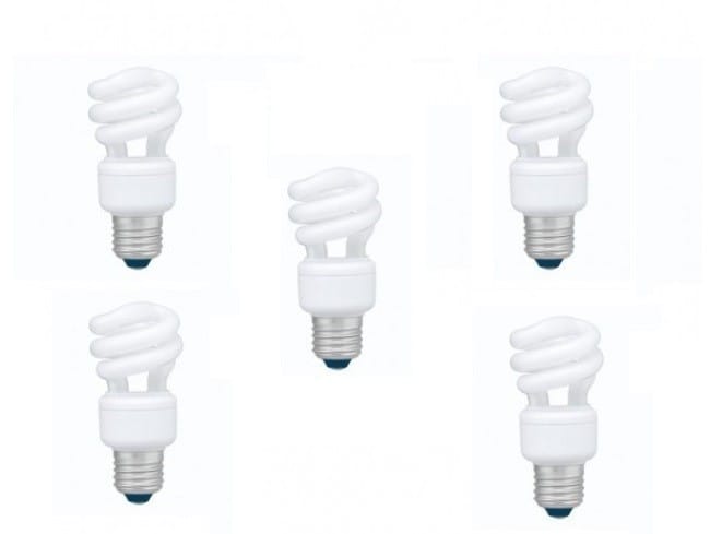 Set 5 becuri fluorescent PANASONIC 8W E27 Alb Rece Spirala EFD8E65HD3E-5