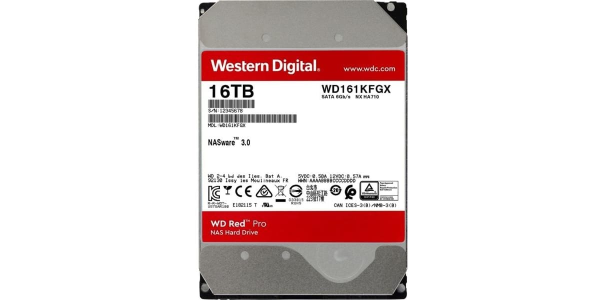 HDD intern WD Red Pro WD161KFGX 16TB 7200rpm