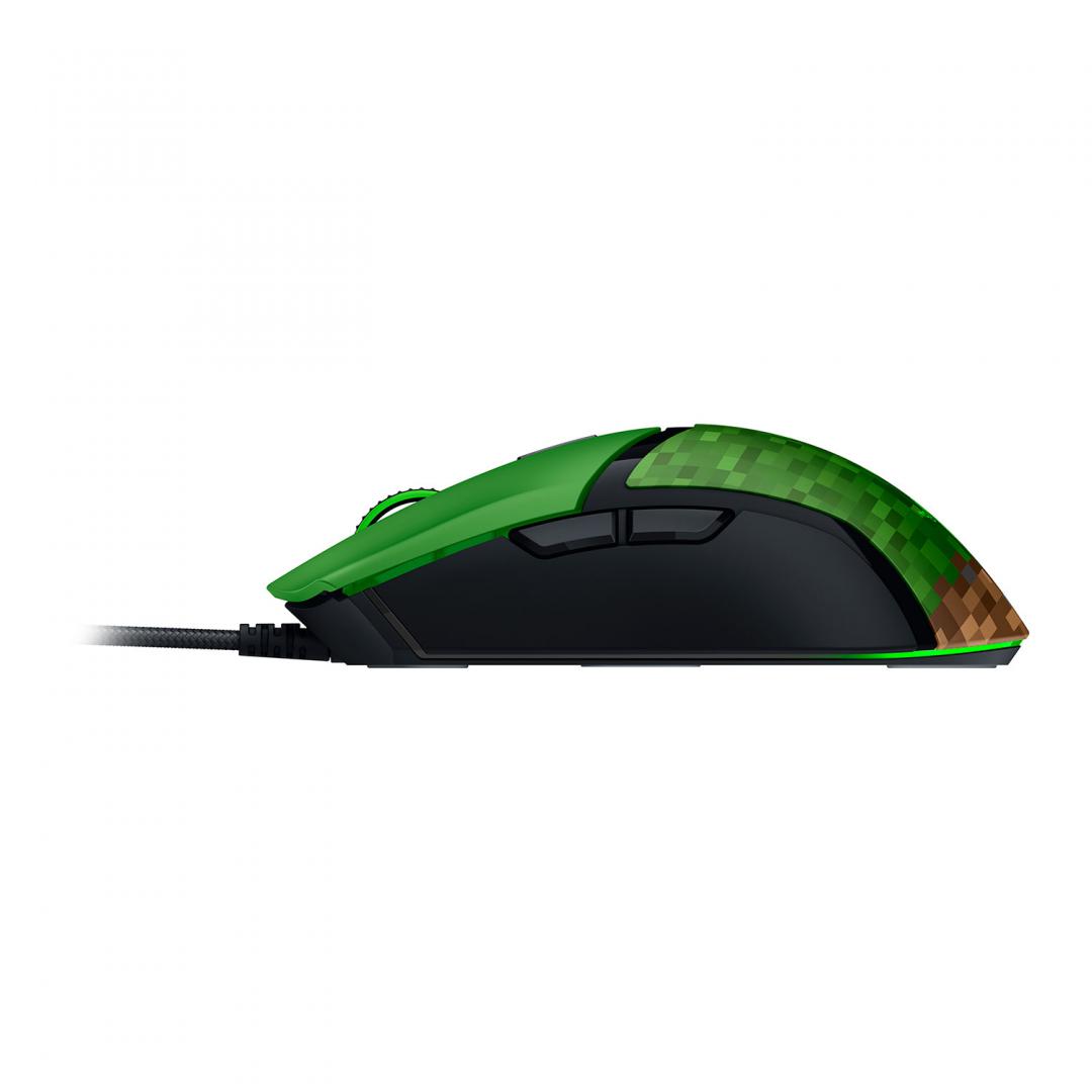 Mouse Gaming RAZER Cobra Minecraft 8500 DPI RGB Verde - imagine 2