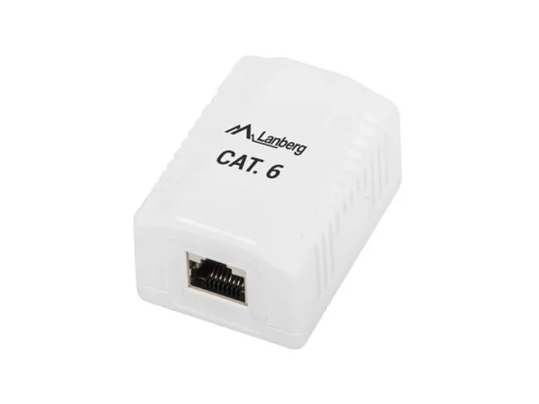 Cutie Montaj Aparent LANBERG Cat.6 FTP 1x RJ45 Alb OS6-0001-W