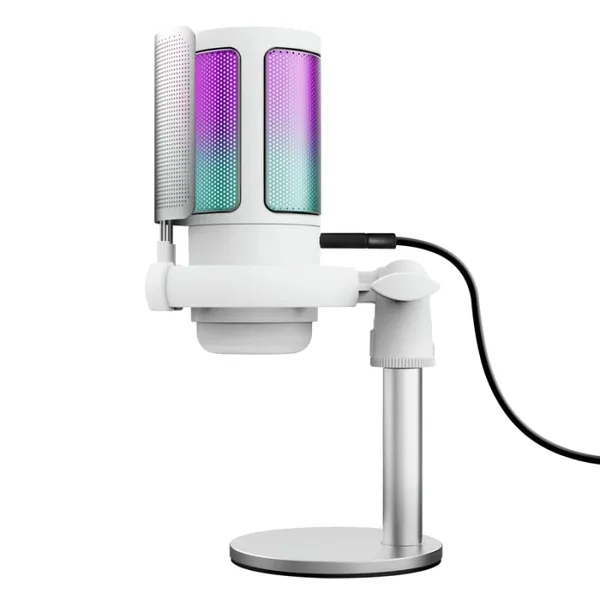 Microfon TRUST GXT 238W Auron Condenser USB-C LED Alb TR-26082