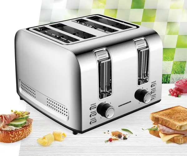 Prăjitor de pâine HEINNER HTP-4S1500SS 1500W 4 Felii - imagine 3