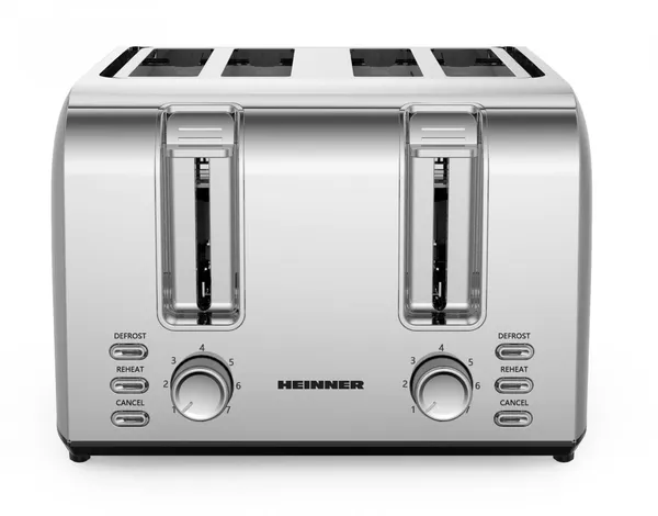 Prăjitor de pâine HEINNER HTP-4S1500SS 1500W 4 Felii - imagine 2