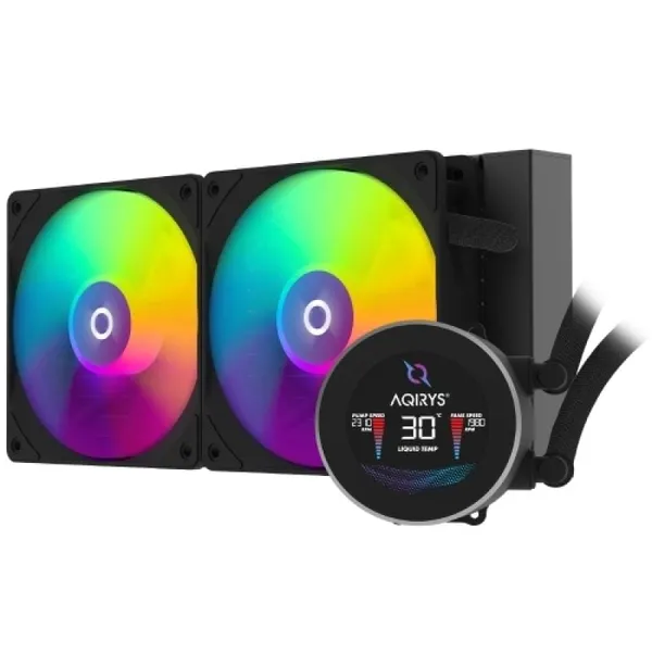 Cooler Procesor AQIRYS Hydra 240 AiO Lichid 2 Ventilatoare 12 cm Negru