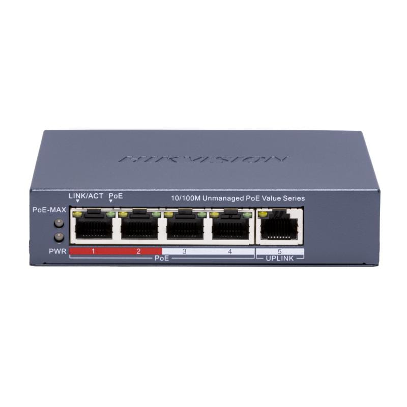 Switch PoE HIKVISION DS-3E0105P-E/M(C) 4 Porturi 45W 300m