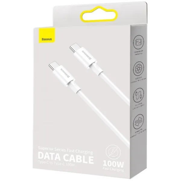 Cablu de Date BASEUS Superior CATYS-B02 USB-C 1m Alb - imagine 10