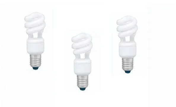 Set 3 becuri Fluorescent PANASONIC EFD8E27HD3E-3 8W E27 Alb Cald Spirala