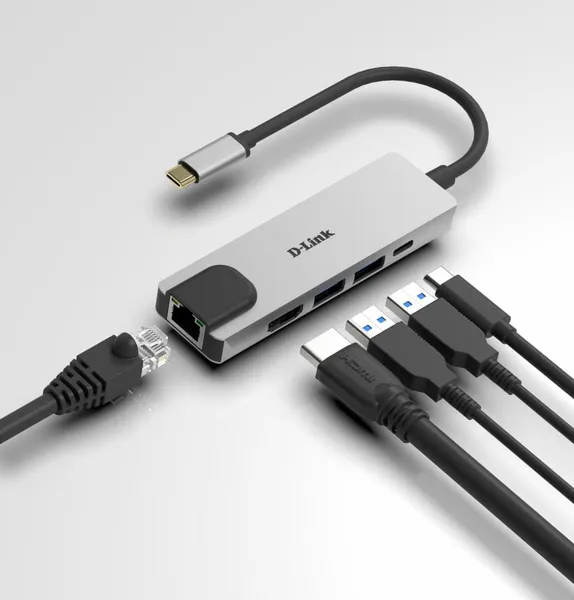 Hub USB D-LINK DUB-M520 5-in-1 Argintiu - imagine 5