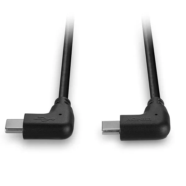 Cablu LINDY USB C 2x90° 1m 60W Negru LY-32009