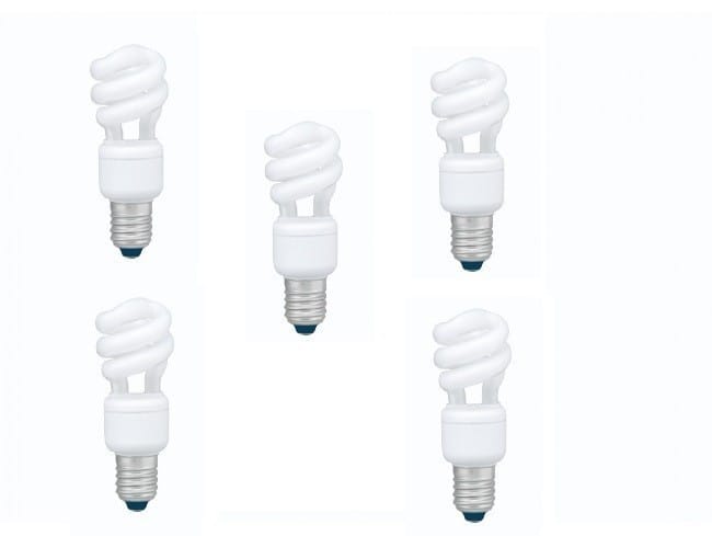 Set 5 becuri Fluorescent PANASONIC EFD8E27HD3E-5 8W E27 Spirală Alb Cald