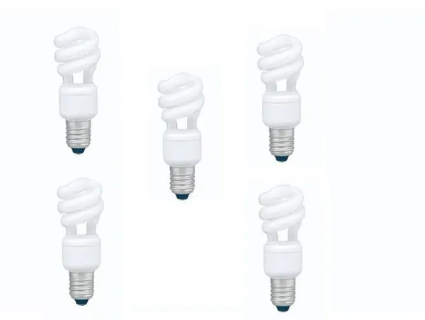 Set 5 becuri Fluorescent PANASONIC EFD8E27HD3E-5 8W E27 Spirală Alb Cald