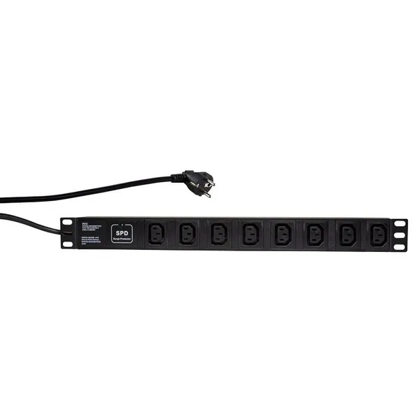 PDU Rack LOGILINK PDU8A01 1U 19 inch 8 Prize IEC Supratensiune Negru