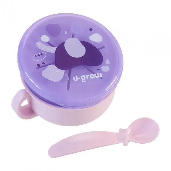Bol 2 in 1 Snackuri U-GROW Mov cu Linguriță - imagine 2