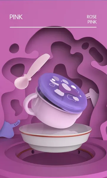 Bol 2 in 1 Snackuri U-GROW Mov cu Linguriță - imagine 5