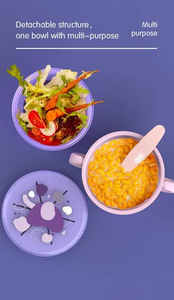 Bol 2 in 1 Snackuri U-GROW Mov cu Linguriță - imagine 6