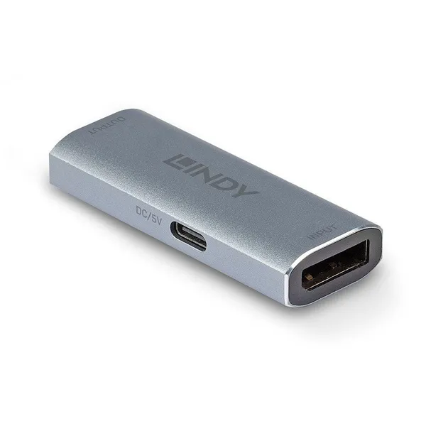 Repeater DisplayPort LINDY 1.4 8K 32.4 Gbps Aluminiu Gri LY-38421