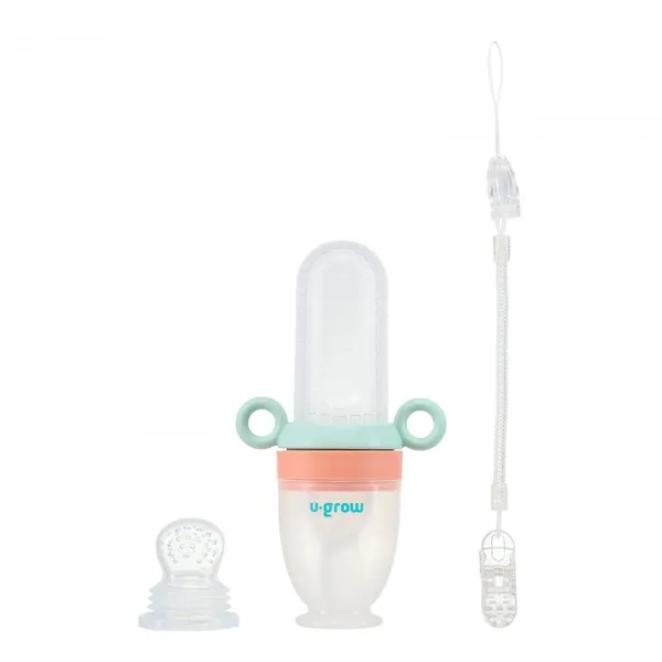 Dispozitiv de hrănire U-GROW cu 2 tetine, suzetă fructe și linguriță - imagine 3