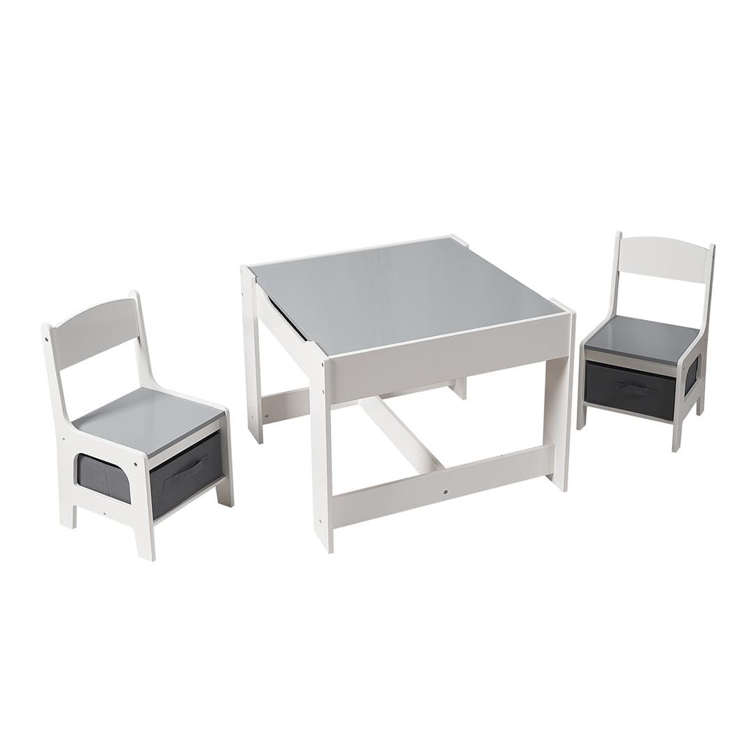 Set Masută și 2 Scaune Copii U-GROW Alb MDF UGMS-5601-GR