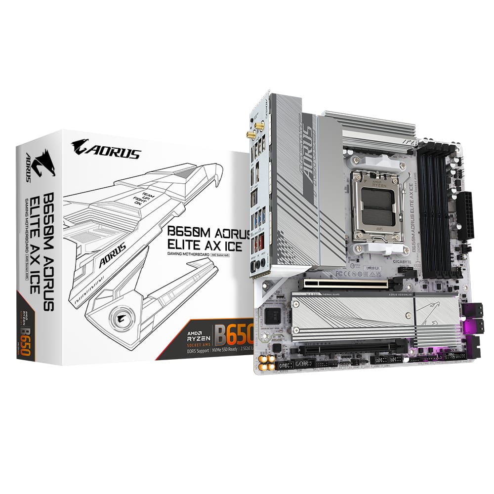 Placă de bază GIGABYTE B650M AORUS ELITE AX ICE AM5 DDR5 Alb