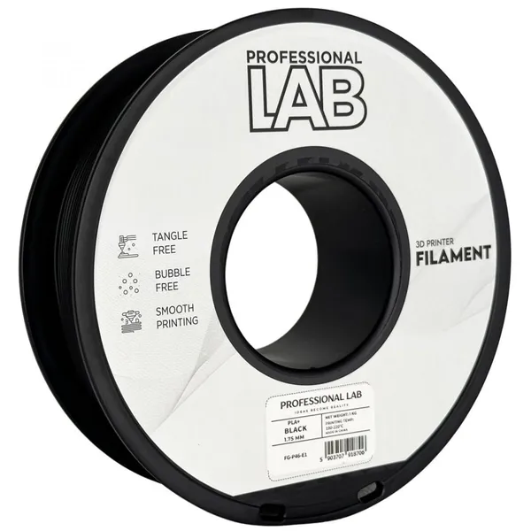 Filament 3D PROFESSIONAL LAB PLA+ 1kg 1.75mm Negru - imagine 3
