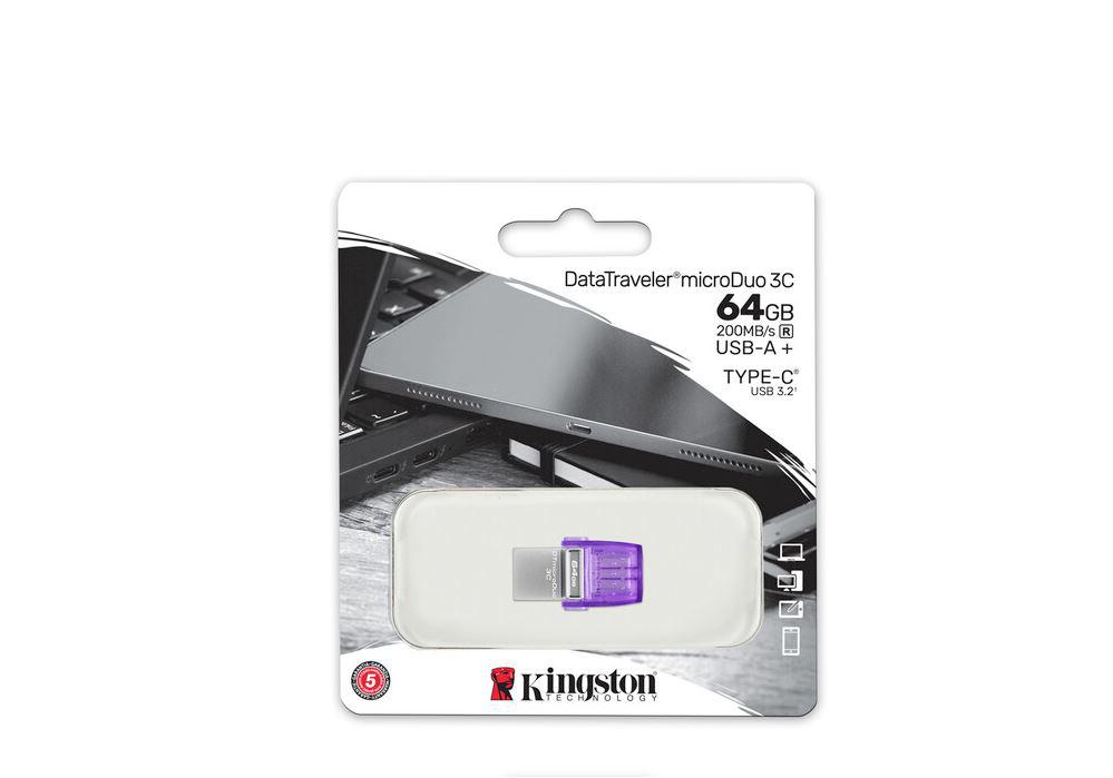 Memorie USB KINGSTON DataTraveler microDuo 3C Dual 64GB - imagine 3